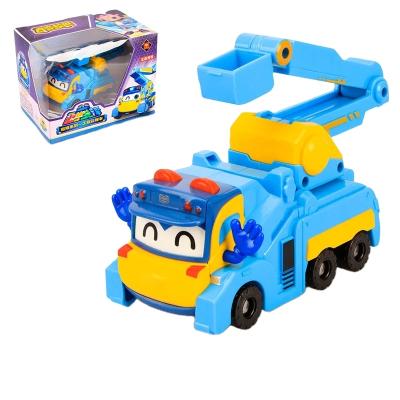 China Deformed Cartoon Toy Creative DIY Magnetic Assembly Toy Engineering Car Transformable Swing Ladder Truck for sale