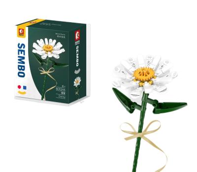 China DIY TOY Valentine's Day Thanksgiving Building Block Florist Daisy Assembled Bricks Kids Educational Toys for sale