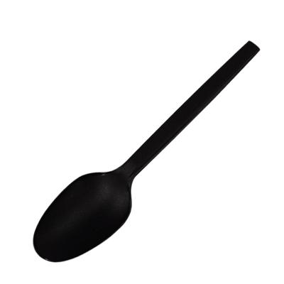 China Hot Sale Disposable Black With Pattern Spoon Fork And Plastic Disposable Spoon for sale