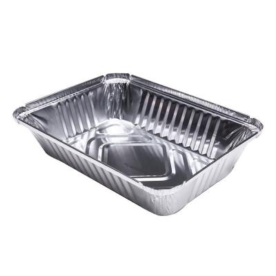 China Large Food Disposable Foil Food Containers Prep Food Tray for sale