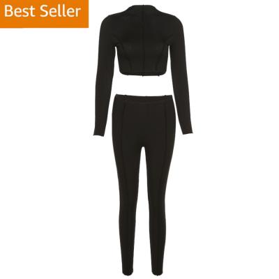 China 2021 Summer Women Breathable Fashion Long Sleeve Sport Set High Waist Bodycon Leggings And Main 2 Piece Autumn Set Woman Yoga Set for sale