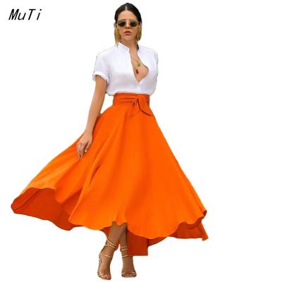 China Lady Fashion Casual Elegant 2021 Fashion Women's Plus Size Clothing Plus Size Breathable Dress Skirt for sale