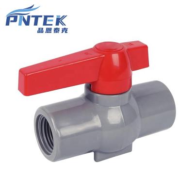 China IRRIGATION AND CONSTRUCTION Cheap Price UPVC Gray Body Orange Handles Water Ball Valve Octagonal Ball for sale