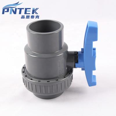 China IRRIGATION AND CONSTRUCTION PNTEK Male Female PP Compression Fitting PVC Hydraulic Double Faucets Ball Ends Hose Unions Single Ball Valve Water Valves for sale