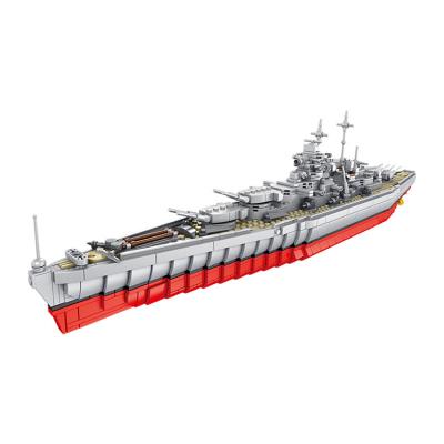 China DIY Military Brick HUAHUI 637004 Bismarck Battleship Building Blocks Collected Plastic Model Toy for sale