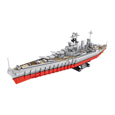 China Building Brick HUAHUI 637001 Hood Battleship Military DIY Building Blocks Assembling Educational Toys for sale