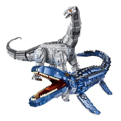 China DIY Brick HUAHUI 61105 Mosasaur 1859pcs Brontosaurus 1715PCS Dinosaur Building Block Sets DIY Dinosaur Brick Building Toys for sale