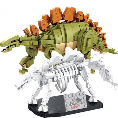 China DIY Building Brick HUAHUI 906pcs 612004 Dinosaur Fossils Kids Toy Stegosaurus 2022 And Diy Building Block Fossil Toy for sale