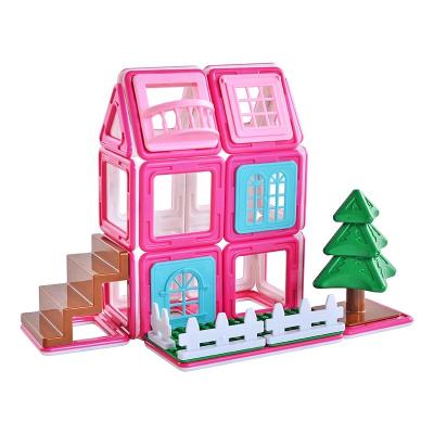 China Unique Brick Building Toys DIY Building Educational DIY Toy For Children Princess Villa Pretend Playing Games Building Blocks Creative Magnetic Set for sale