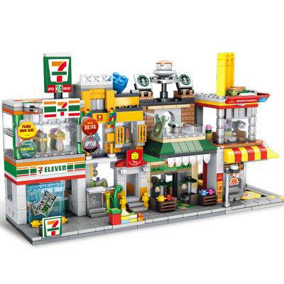 China DIY Brick HUAHUI 657045 DIY Building Block Set Cheap Diy Mini City Modern Buildings Mini Streetview Bricks Gift Toy for sale