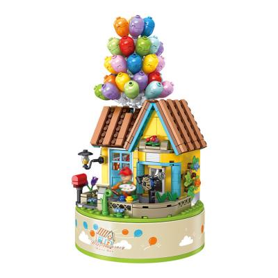 China DIY 528pcs Brick HUAHUI 656014 Music Box Bedroom Gifts For Children Educational Building Block Model Toys for sale