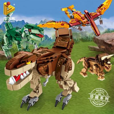 China Hot Sale 612001 DIY Building Brick Model 3 In 1 Dinosaur Block Assemble Educational DIY TOYS Dinosaur Block Toys Set for sale