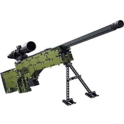 China DIY Building Brick 1315 Pcs Brick HUAHUI 670001 Building Blocks Awm Sniper Rifle Blocks Gun With Bullet Collection Army Fan Technic Military Toy for sale