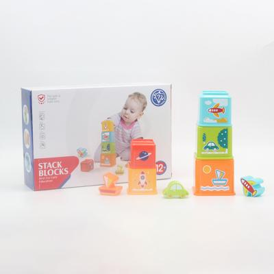 China Hot Selling Cute Environmentally Friendly Popular Printing Fun Stacks Plastic Material Baby Graphic Educational Toys for sale