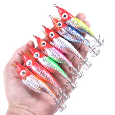 China New ABS Hard Plastic Octopus Japanese Luminous Jigging Shrimp Squid Hook Fishing Wooden Lure for sale