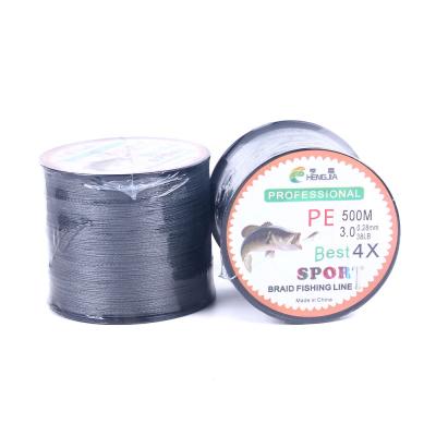 China Hengjia 500m 0.40mm 4 Strands Braided Fishing Line High Strength PE Fishing Line Braided Line for sale