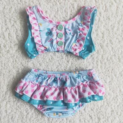 China No sleeve swimsuit baby clothes romper baby clothes summer defeat ruffle shorts baby swimwear bummies for sale