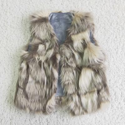 China 100% Polyester Fashion Furry Vest Coat Little Girls Outfits Children Clothing Baby Kids Daily Wear for sale