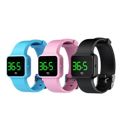 China Alarm USB Fitness Tracker Body Temperature Sensor Smart Watch Temperature Control Filling Wrist Band for sale