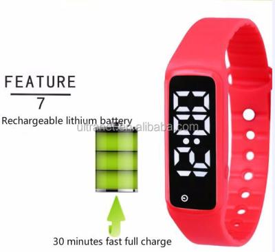 China Sports Rechargeable Wristband Pedometer Rfid Smart USB NFC Led Watch for sale