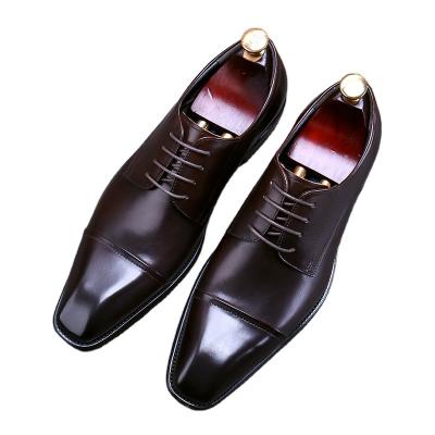 China Anti-slippery Brogue Genuine Leather Men's Dress Distinction Business Occasion Shoes for sale