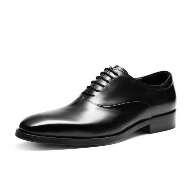 China Fashion Trend Mens Oxford Business Shoes With Genuine Leather Wedding Black And Brown Dress Derby Office Shoes For Men for sale