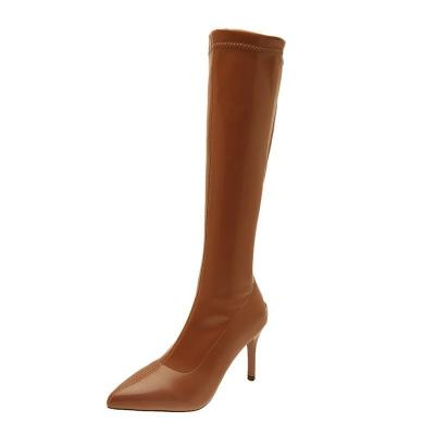 China 2021 New Arrivals Durable Women's Fashion Trend Black High Heel Over The Knee Boots Thin Heel for sale