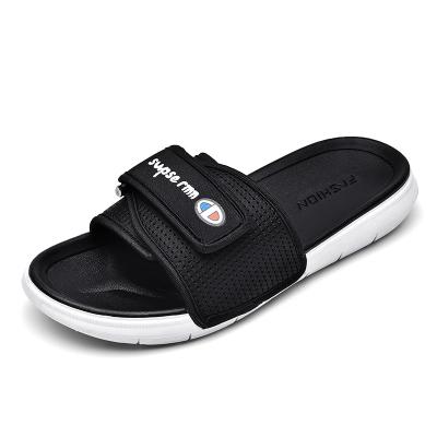 China Cushioning Hot Sale Couples Open Toe Slippers Beach Outdoor Shoes Yeezy Slides Bathroom Slippers For Women Men for sale