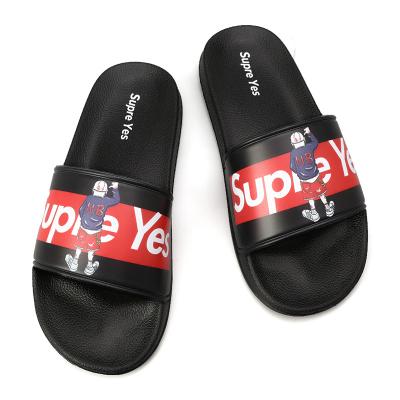 China Wholesale hot cartoon anti-slip animation printing shoe design hot PVC new fashion trend PVC woman slide slipper lady slipper Amazon model slipper for man for sale