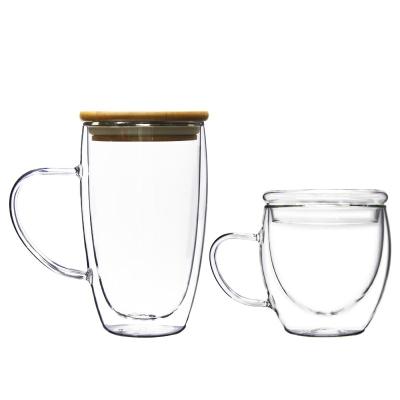 China Wholesale Disposable Heavy Duty Glass Cup Coffee Heating Mini Coffee Mugs Wall Clear Glass Cup With Handle for sale