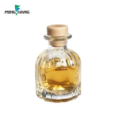 China 30ml Home Decoration Round Shape Aroma Reed Diffuser Makers Glass Recyclable Bottle With Wooden Cap for sale