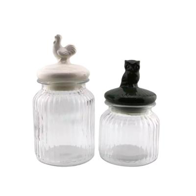 China Glass Bottles Type Ceramic Cap Storage Bottles&Jars , Large Airtight Glass Storage Jar With Ceramic Cap for sale