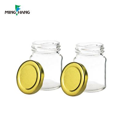 China Mini Viable Honey 20ml And 30ml Jar 50ml Gold Lid Glass Jam And Jam Jar In Bulk for sale