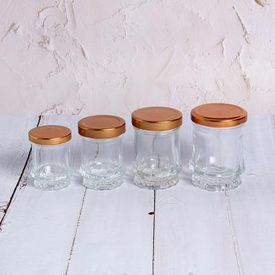 China Hot Sale 45ml 100ml Mini Folding Jar Round Storage Spice Bird's Nest Glass Bottle for sale