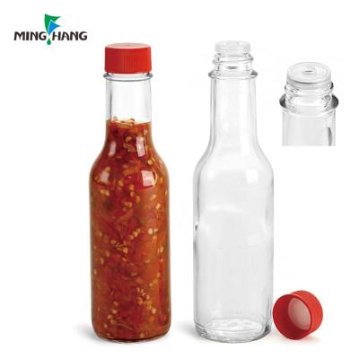 China 150ml 180ml 250ml hot chili sauce glass bulk bottle, hot sauce glass bottle with plastic lid for sale