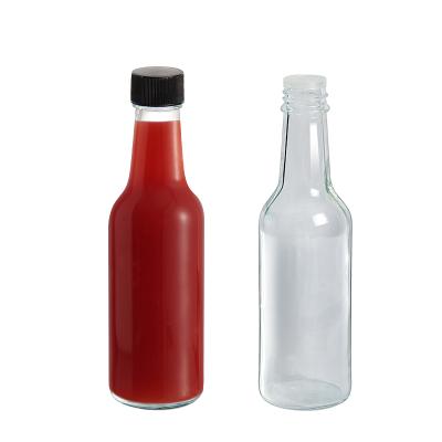 China Food 8 oz 250ml hot sauce special empty disposable clear glass bottle mate de vidro for sale