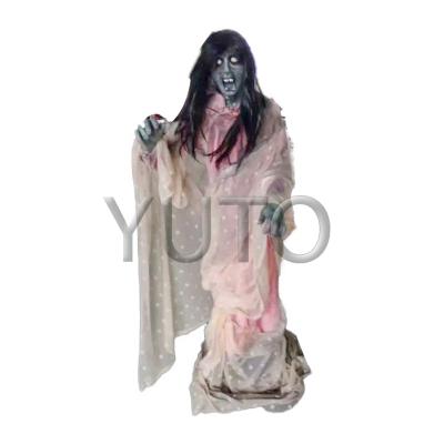 China Plastic Haunted House Prop Moving Pink Girl Ghost In The House|Horrible Zombie For Halloween Customized Products Haunted House Props for sale