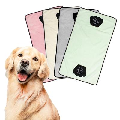 China Sustainable Wholesale Custom Logo Microfiber Dog Towel Comfortable Pet Towel Drying For Dogs And Cats Bathing for sale