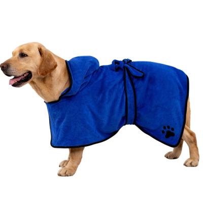 China Sustainable Designer Spa Shower Luxury thik Dog Drying Long Robe Owner Clothes Towel Eco-friendly Waterproof Coat for sale