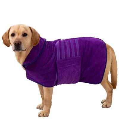 China Viable Absorbent Microfiber Dog Bathrobe Towel Microfiber Dog Quick-Drying Bathrobe Pet Bathrobe Towel for sale