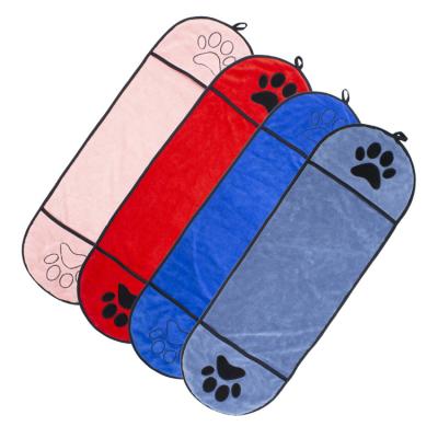 China Viable Absorbent Dog Towel Microfiber Quick Dry Towel With Hand Pocket Pet Towel For Medium And Large Dogs for sale