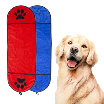 China Durable High Quality Super Absorbent Quick Dry Microfiber Towel Bag With Hand Pocket Suitable For Dog Bathing for sale