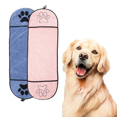 China Dog Viable Towel Microfiber Soft Absorbent Pet Bath Towel Suitable For Dog Bath Grooming for sale