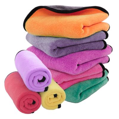 China Microfiber QUICK DRY Luxury Absorbent Car Wash Plush Double Layer Customization Cleaning Drying Towel for sale