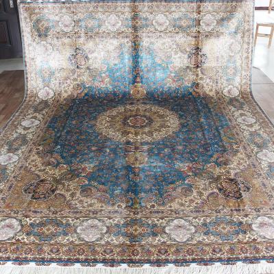 China Henan Bosi Silk Rug 9' Classic Handmade Modern Turkey 100% Silk Floral Hand Knotted Woven Blankets Living Room Rugs x12 Large for sale