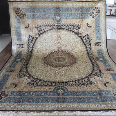 China Henan Bosi Silk Rug 9' x12'' x12'' Living Room Handmade Silk Oriental Area Rug Turkish Classic Silk Woven Blankets for sale