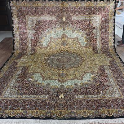 China Persian/Turkish Henan Bosi 9' x12 Belgium Islamic Silk Carpet Tabriz Carpet Indian Silk Home Textile Prices for sale