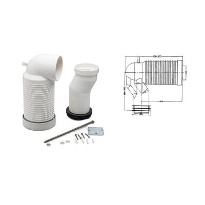 China Modern High Quality Flexible White PP Toilet Drain for sale