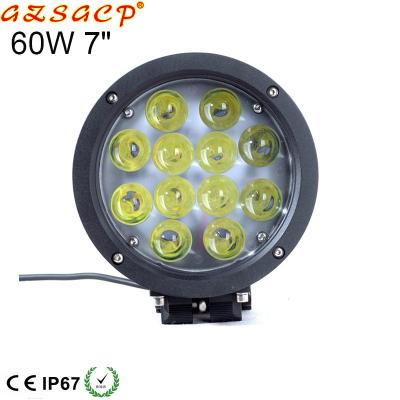 China Super Bright Waterproof PC Spot 7inch 60w Car Work Light Led 12v Led Off Road Light With Ce, Rosh, IP67 for sale