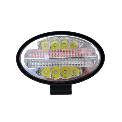 China New Design PMMA Red Blue 24w Oval 24v Double Color Led Work Light For Offroad Trucks for sale